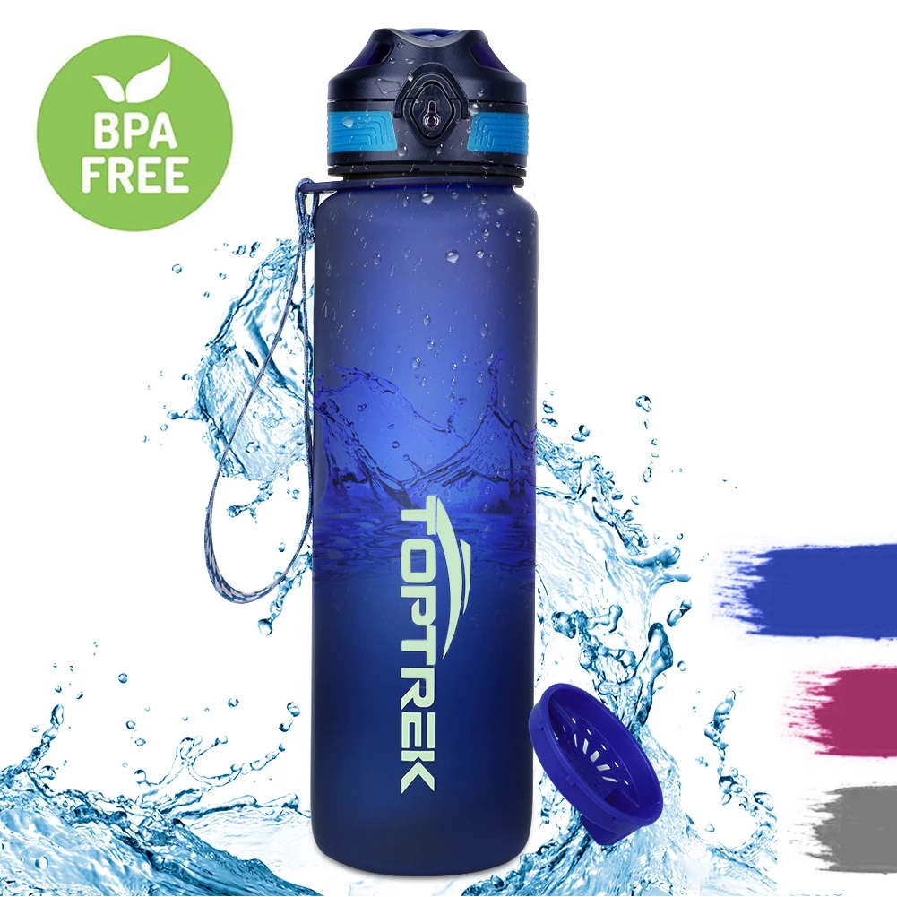 Toptrek Sport Water Bottle 650ML/1000ML BPA Free Drinkware Outdoor Drinking Waterbottle Protein Shaker Leak-Proof My Drink Bottl