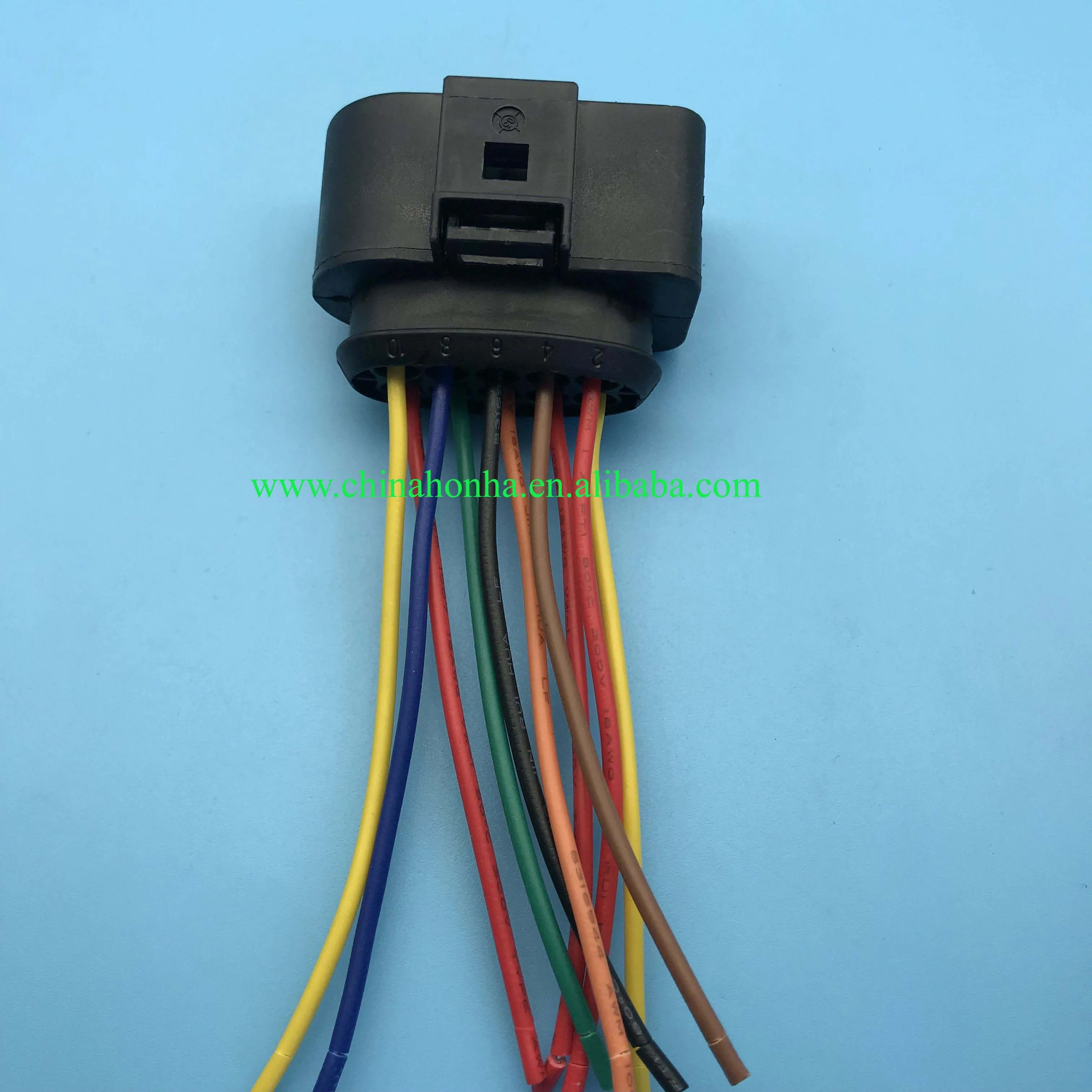 5/10pcs 10 Pin Car HeadLight Headlamp Plug Pigtail Connector Wiring Adapter 1J0973735 1J0 973 735 with 10cm 18AWG wire