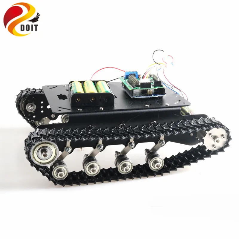 SZDOIT Wifi/Bluetooth/Handle Control Metal Tracked Tank Chassis Kit Shock Absorbing Crawler RC Robot 8KG Load DIY For Arduino