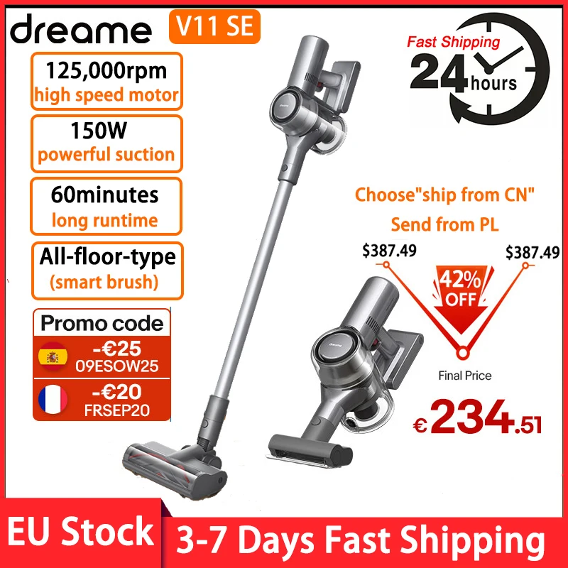 دريمي V11 SE يده مكنسة كهربائية لاسلكية شاشة OLED المحمولة 25kPa الكل في واحد مجمع الغبار سجادة أرضيات الأنظف