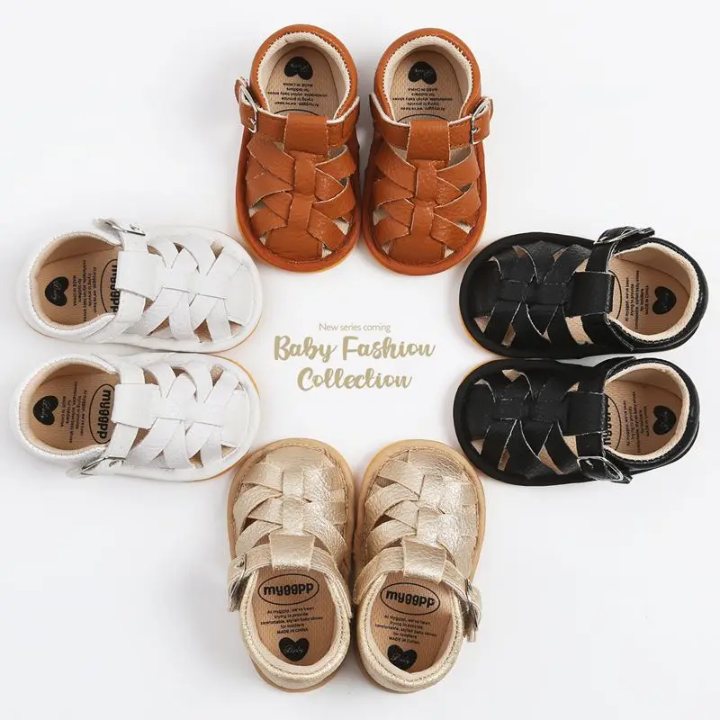 Summer Baby Boy Girl Sandals PU Leather Infant Kids Flat Sandals Girls Sandals Hollow out Baby Sandals