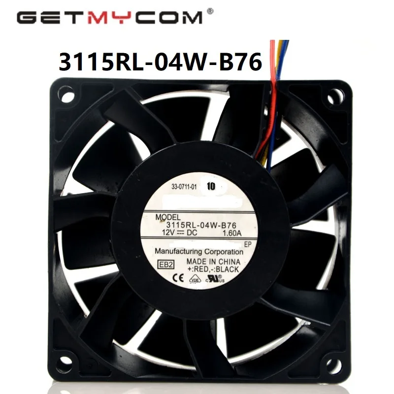 

Getmycom Оригинал 3115RL-04W-B76 8038 80 мм DC 12v 1.6A 8 см ветры ШИМ управления скоростью вентилятора