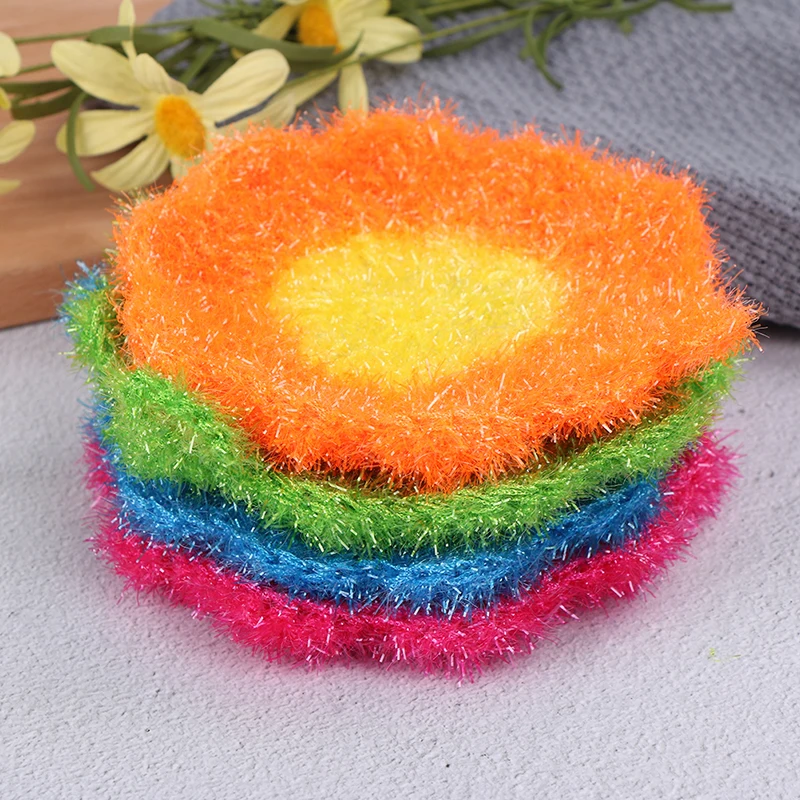 1pc Scrubber Sponge Dishcloth flower Kitchen Washing Cleaning Towel Dish Rags Wipe