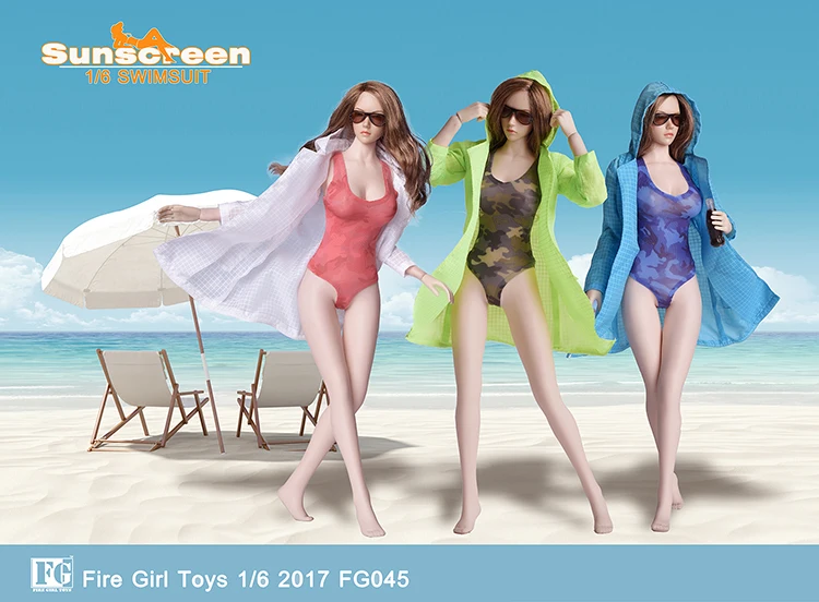 1:6 figure accessories doll Protective jacket+Swimsuit for 12