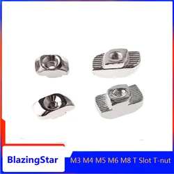 5-100PCS M3 M4 M5 M6 M8 T Slot T-nut Sliding T Nut Hammer Head Drop In Nut for 20 30 40 45 Series EU Aluminum Extrusion Profile