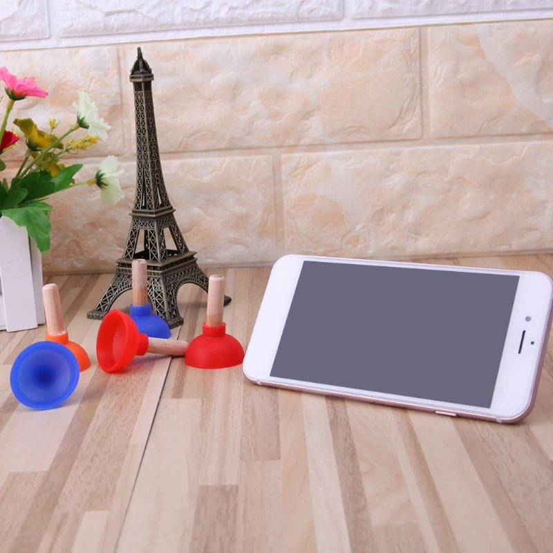 Mini Colorful Toilet Plunger Holder Sucker Stand For Mobile Phone