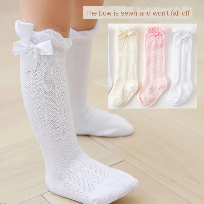 Baby's Stocking Thin Summer Mesh Cotton Medium Hose Newborn Babies' Leg warmers Loose Mouth Boneless Girls Knee High Stocking