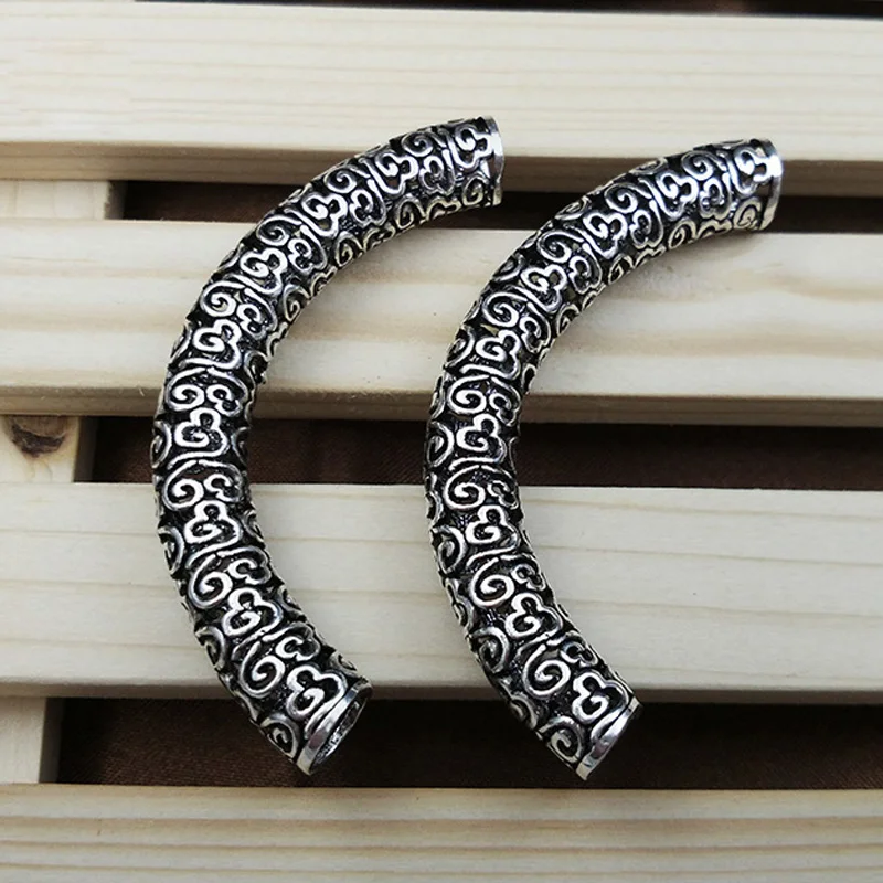 8MM 100% 925 Sterling Silver Vintage Tube Large Hole Tubular Spacer DIY For Bracelet Necklace accessories image 4