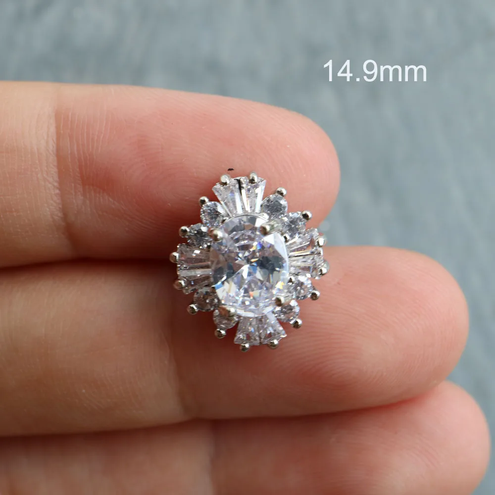 5pc Luxury Crystal Buttons Rhinestone Cubic Zirconia Button for Clothes Decorative CZ Sewing Cashmere Knit Cardigan