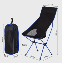 Portable Collapsible Moon Chair Fishing Camping BBQ Stool Folding Extended Hiking Seat Garden Ultralight Office Home Furniture