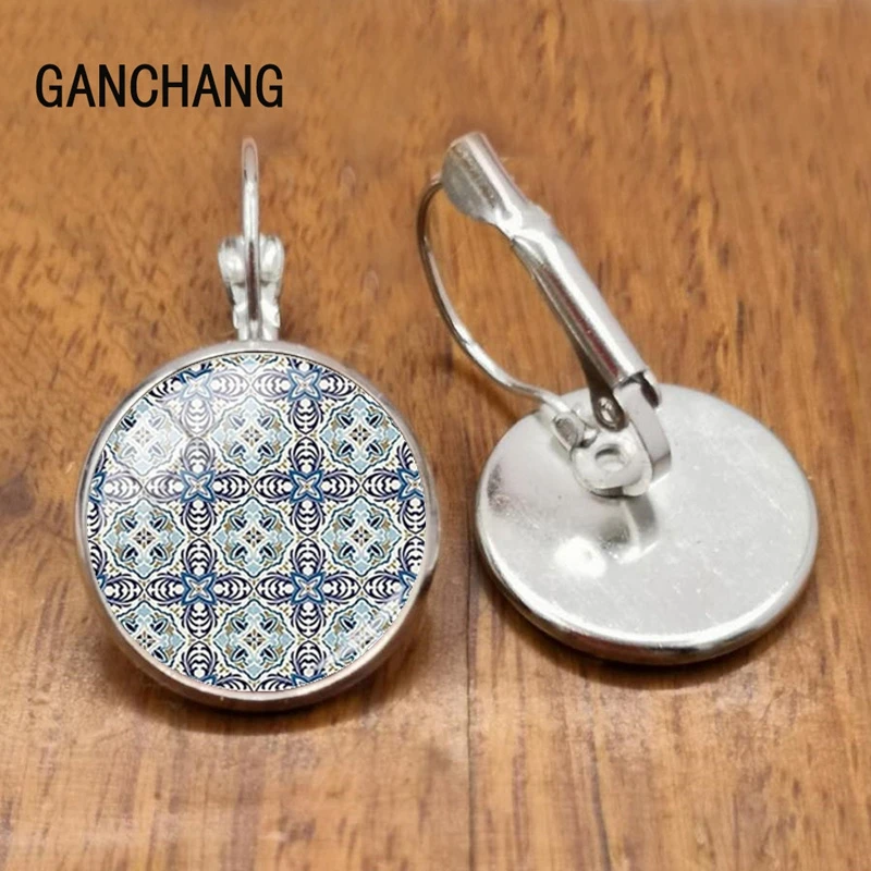 2020 Portuguese Tile Graphic Earrings Mandala Portuguese Flower Earrings Gifts To Women Girls Birthday Temperament Jewelry