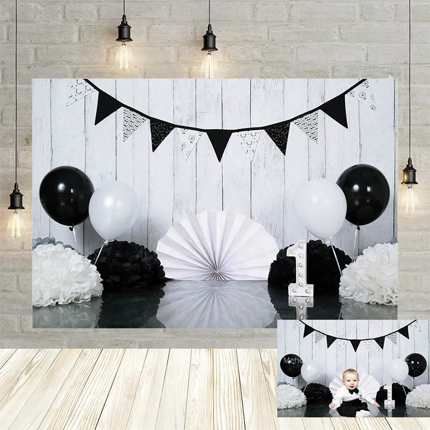 Mehofond Boy or Girl Baby Shower 1st Birthday Background Photography Balloons Cake Smash Backdrop Photozone Photo Studio Decor