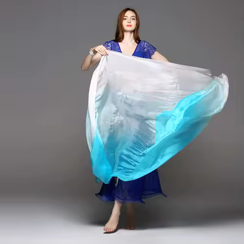 Belly dance Scarf Silk Veils Belly Dance veil Shawls Women Light Hand Thrown Scarf Shawl Gradient Silk Veil Dance Performance - Image 27