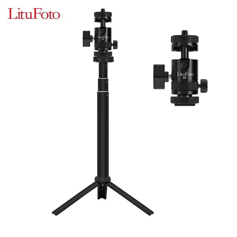 

B30 All Metal Tripod Kit Belt 3 Shrink Rod B10 Ball Head for iPhone Samsung Huawei Mobile Phone Smartphone Tripod Phone Holder