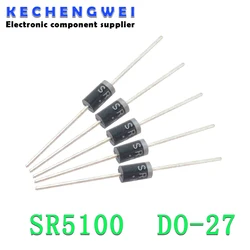 20PCS schottky diode SR5100 5A/ 100V DO -27 SB5100