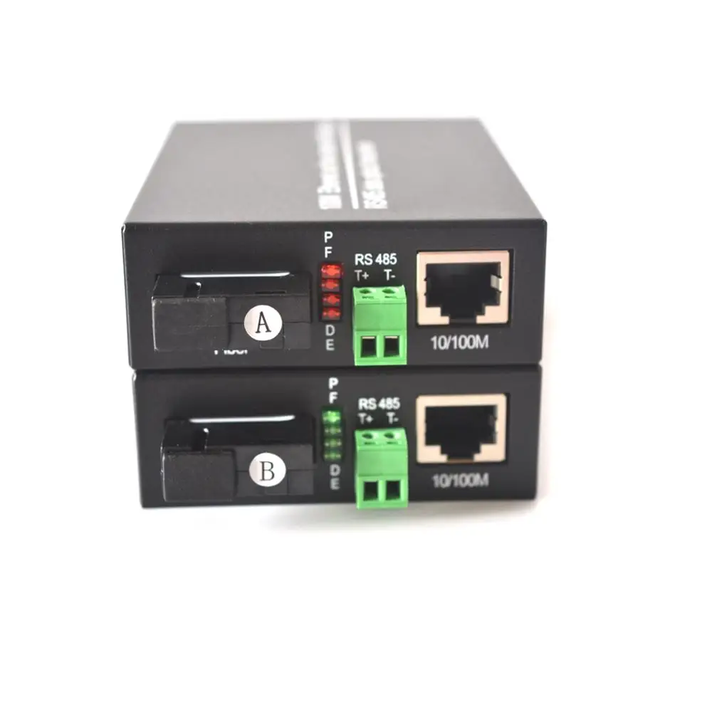 RS485 Data Extender Converter with 10/100Mbps Ethernet, 1 BIDI RS-485 over Fiber Optic  Transmitter and Receiver