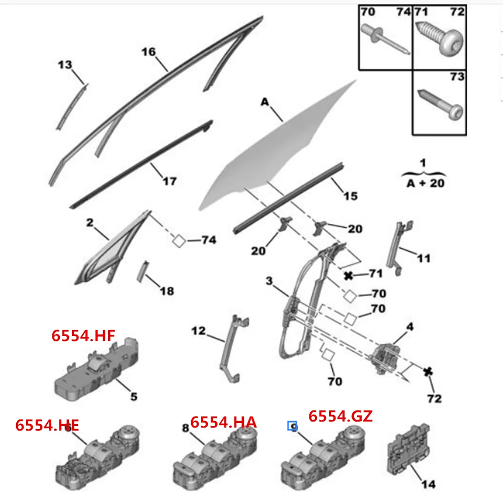 Für Citroen C4 Wagon Hauptfensterschalter 2004-2010 Elektrischer Fensterheberschalter – Detail 7
