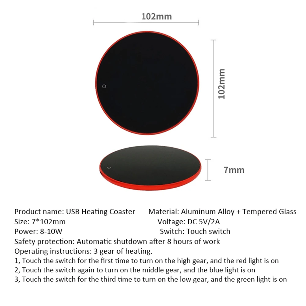 Mini scaldatazze USB portatile 3 marce tazza da caffè sottobicchiere riscaldante piastra riscaldante termostatica intelligente riscaldatore per riscaldamento acqua tè al latte