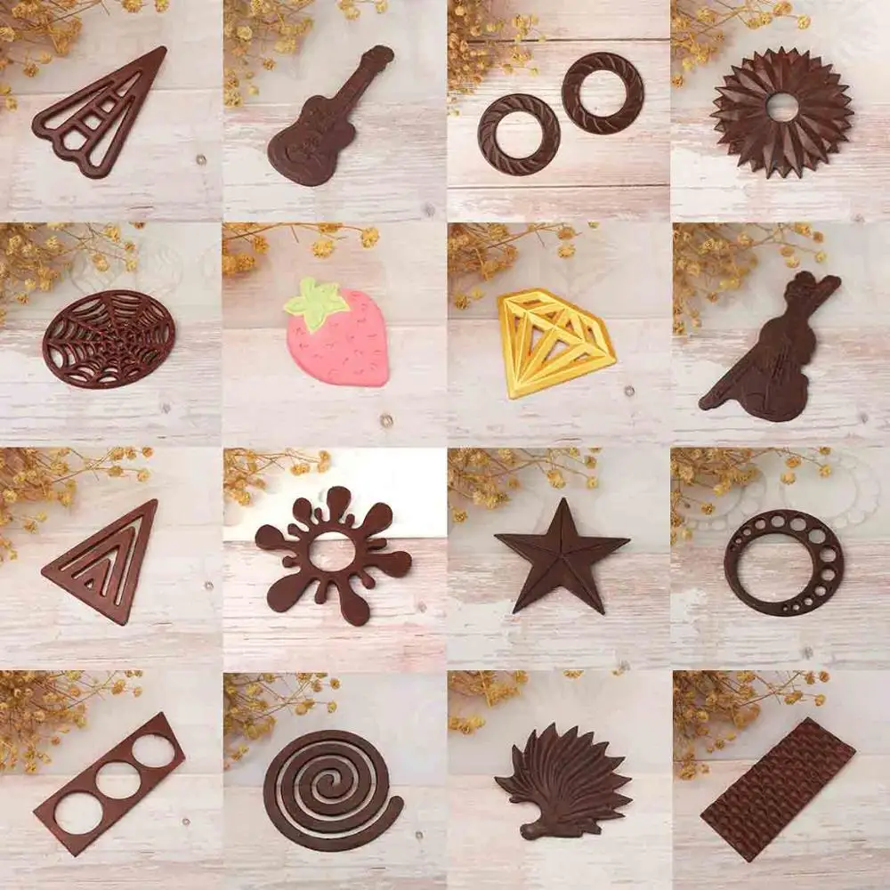 Diamond strawberry shapes rectangle Happy birthday Non-stick Silicone Chocolate Mold Ice Molds Cake Mould Bakeware Baking Tools