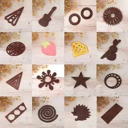 Diamond strawberry shapes rectangle Happy birthday Non-stick Silicone Chocolate Mold Ice Molds Cake Mould Bakeware Baking Tools