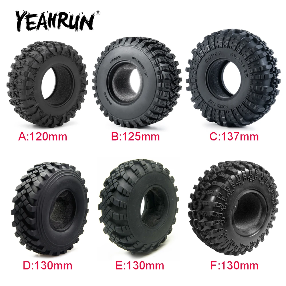 YEAHRUN Universal 2.2 inch Rubber Wheel Tyres Tires for Axial Wraith 90018 TRX-4 1/10 RC Rock Crawler Car Off Road Parts