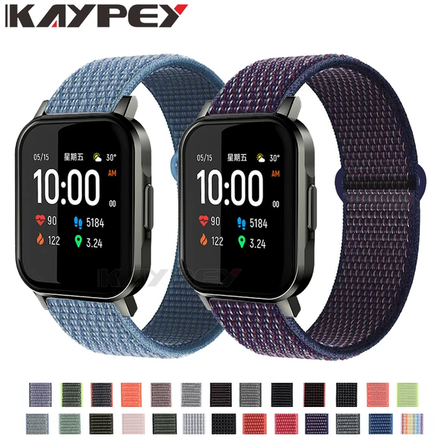 20mm Nylon Loop Woven Strap for Xiaomi Haylou LS02 Smart Watch Wearable Wrist Bracelet For Amazfit Bip Lite 1S U GTS 2 2e band