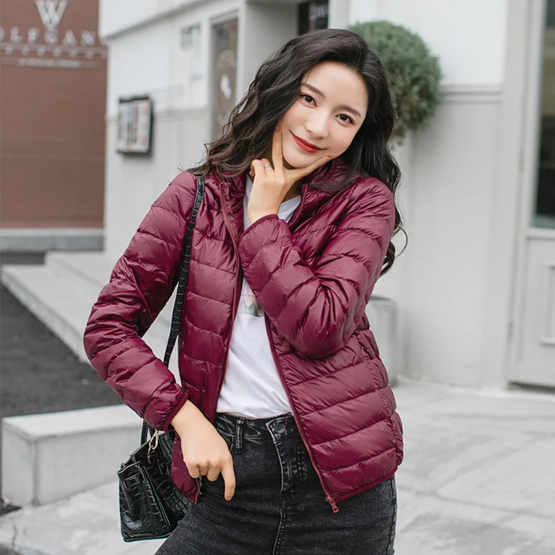 M-8XL Women\'s Lightweight Duck Down Jacket Warm Winter Hooded Feathers Coat Female Puffer 5xl 6xl 7xl Cloth Girls 2023