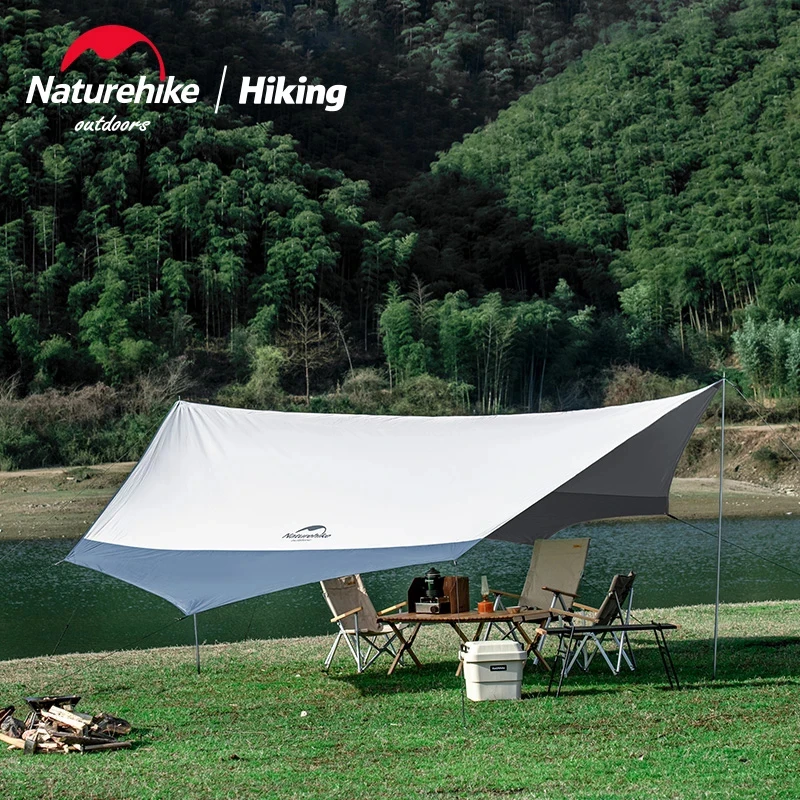 Imagem -06 - Naturehike Grande Barraca de Camping Toldo Sun Shelter com Pólo ao ar Livre Upf50 Mais Sunscreen Canopy 58 Pessoas Sandy Beach Shelter