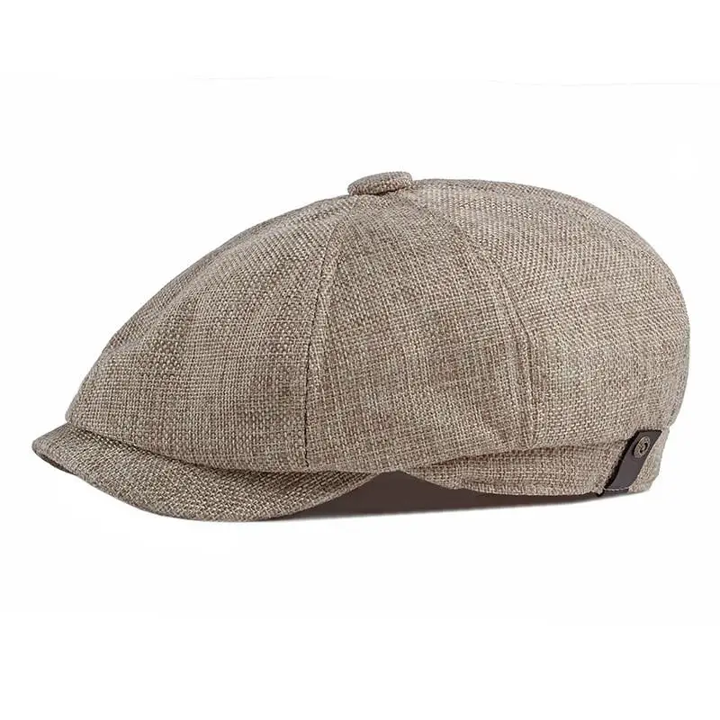 2024 Polyester four seasons mesh Newsboy Caps Flat Peaked Cap Men and Women Painter Beret Hats