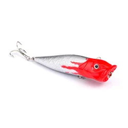 Big Artificial Stripe Popper 95mm 12g Fishing Lures 8# Hook 3d Eyes Fish Bait Crankbait Wobblers Carp Tackle Hard Lure Poper