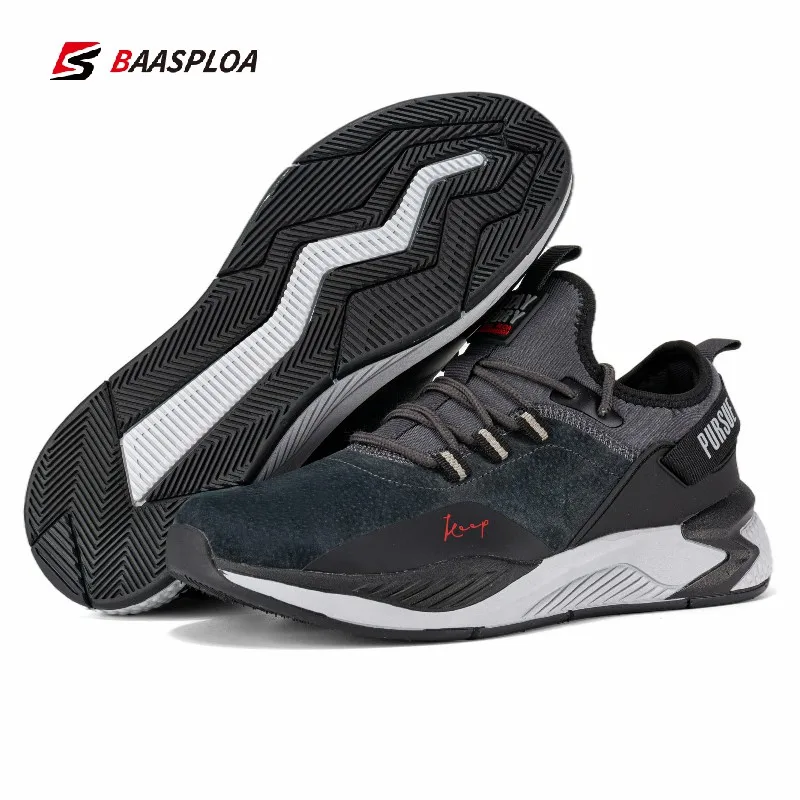 Baasploa 2022 Men Casual Sneaker Shoes Non-Slip Shock Absorption Male Shoes Lightweight Waterproof Man Breathable Casual Shoes