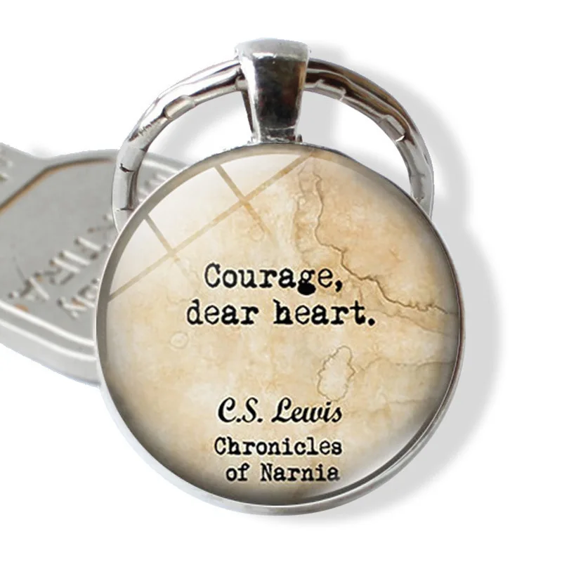 WG 1pc C.S. Lewis Narnia Chronicles Time Gem&stone Keychain Keyring Pendant Cabochon Glass Ball Keychain For Female Jewelry