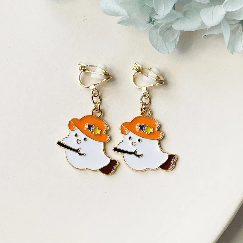 WENHQ Hot Selling Halloween Clip on Earrings Simple Fashion Adult Child No Pierced Earrings Ear Clip Cartoon Cute Cuff Earrings