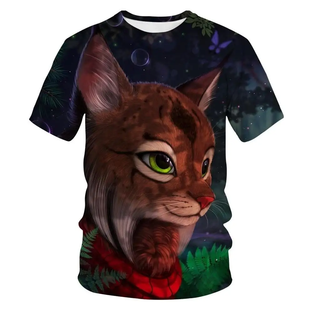 3D Print T shirts Men Women Summer Harajuku Clothing Hip Hop Fashion  Boys and  Girls Tees Tops Cute Animal Graphic Fox T-Shirt