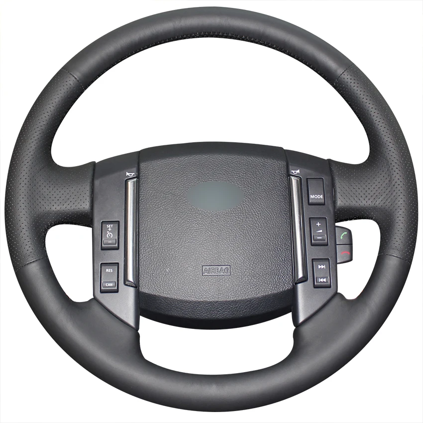 Hand-stitched Black Leather Car Steering Wheel Cover for Land Rover Freelander 2 2007 2008 2009 2010 2011 2012