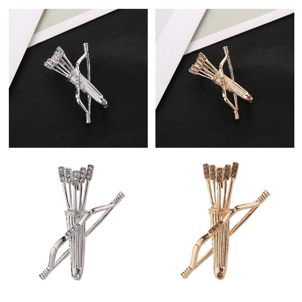 Vintage Bow and Arrow Brooches Clothes Sweater Lapel Pin Badge Accessories