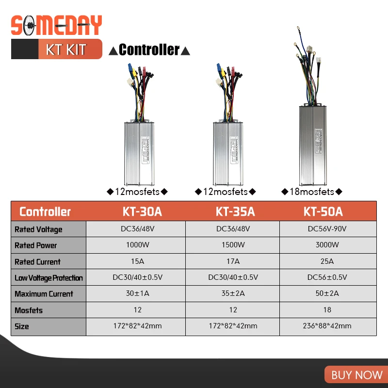 SOMEDAY-Gat Tire Kit di conversione bici elettrica Motore mozzo ruota posteriore 1000W 1500W 3000W 20/ 26 170-190mm Kit di conversione bici