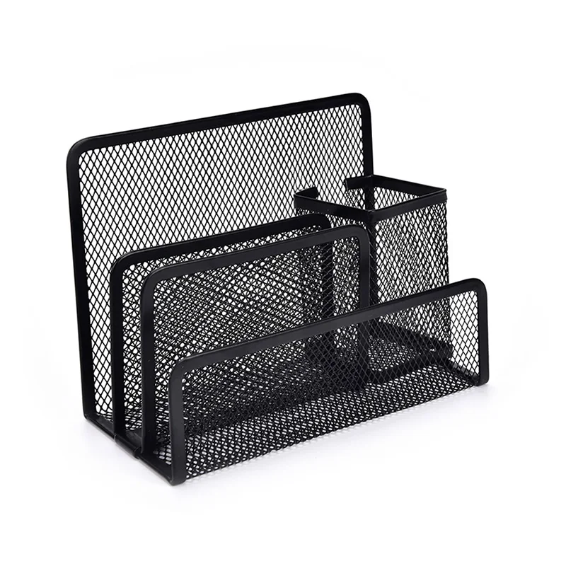 1XBlack Mesh Letter Paper File Storage Rack Holder Tray Organiser Desktop Office