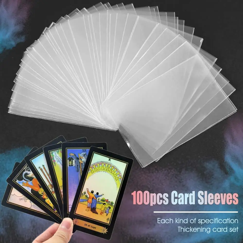 Fundas transparentes para cartas, bolsa protectora de cartas de póker, Tarot, juego de mesa mágico, 65x90mm, 60x9mm, 45x70mm, 69x120mm, 100 piezas