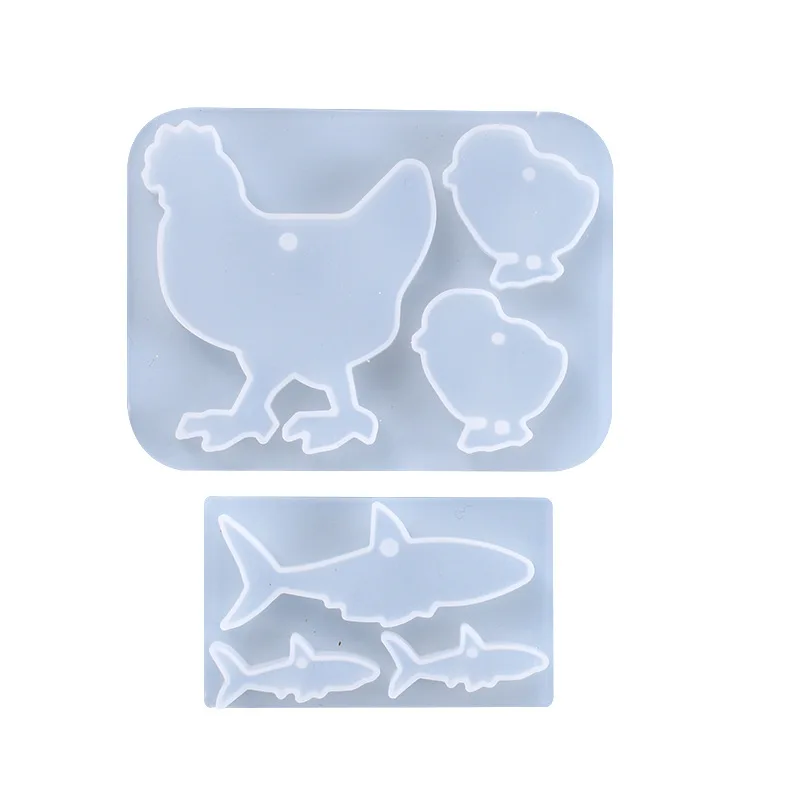 3 IN 1 Fish Chicken Epoxy Resin Mold Jewelry Pendant transparent Resin Mold for Jewelry Silicone Molds for Handicrafts resin art