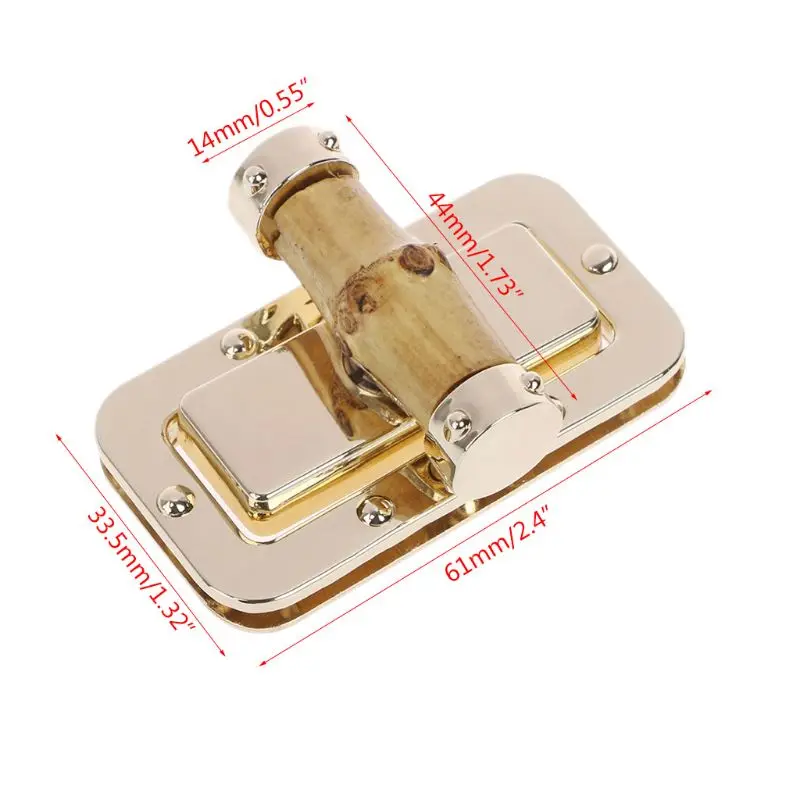 Metal Bamboo Rectangle Shape Clasp Turn Lock Twist Locks DIY Handbag Bag Purse Hardware