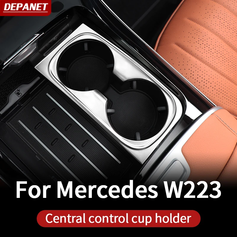 

Cup holder for Mercedes w223 S series class 2021 2022 2023 control center covers cup trim S400 S450 S550 amg supplies accessorie