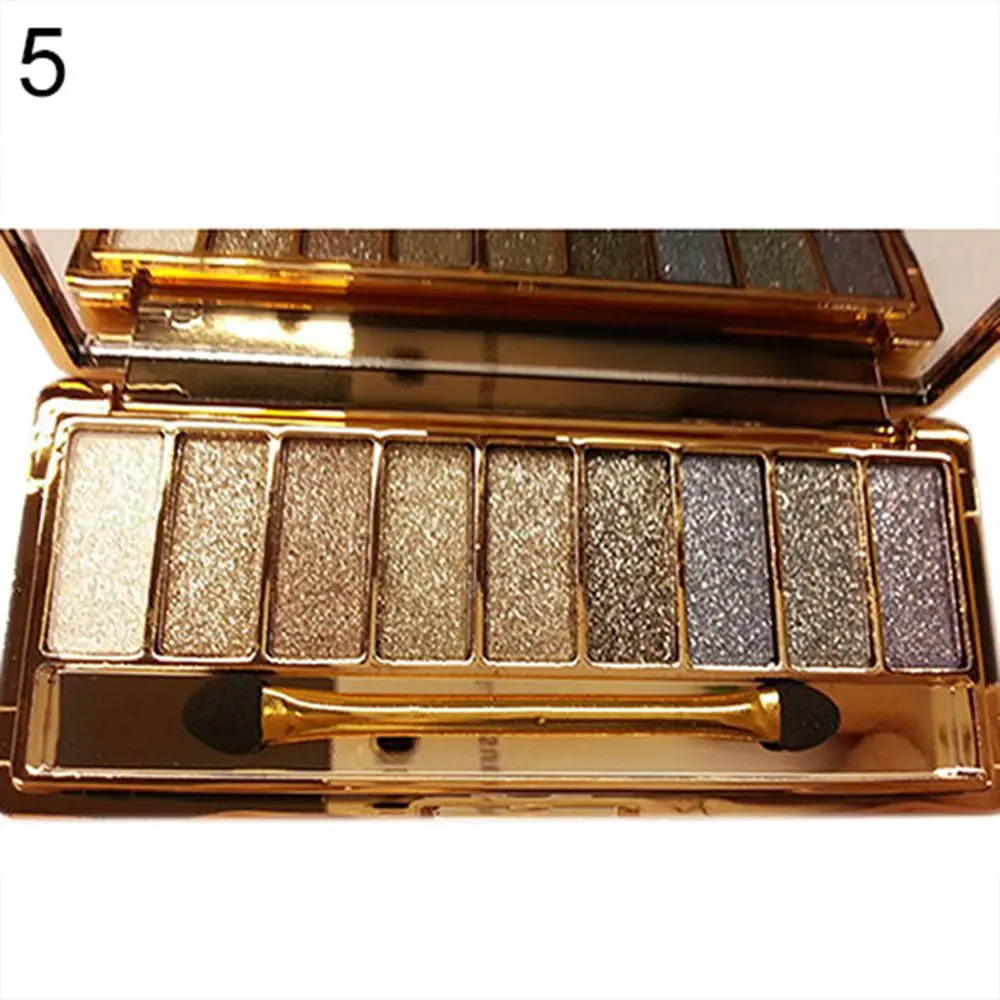 9 Colors Eyeshadow Palette Pearly Matte Earth Color Eyeshadow Portable Shiny Long Lasting Natural Eyeshadow Eye Makeup Cosmetic