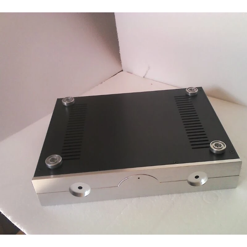 อลูมิเนียมPower Amplifierแชสซี3807 Preampกรณีเชลล์Audioกล่องเครื่องขยายเสียงEnclosureลูกบิด380*72*288มม.