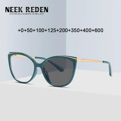 Photochromic Reading Sunglasses Women Retro Anti Blue Rays Glases Frames Anti Radiation Eyewear With Diopter 0 +2.75 +3.75 +5.0