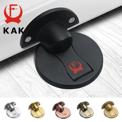 KAK 304 Stainless Steel Magnet Door Stops Magnetic Door Stopper Non-punch Door Holder Hidden Doorstop Furniture Door Hardware