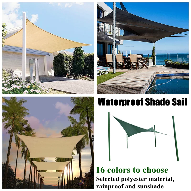 Outdoor Waterproof Awning Oxford Cloth Anti-UV Tarpaulin Sunscreen Garden Patio Rain Cover Canopy Camping Tent Pool Shade Sail