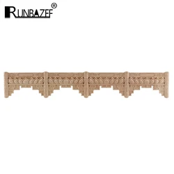Long Wood Carved Applique Wood Molding Decoration Frame Corner Onlay Unpainted Furniture Home Door Decor Decoration Accessories
