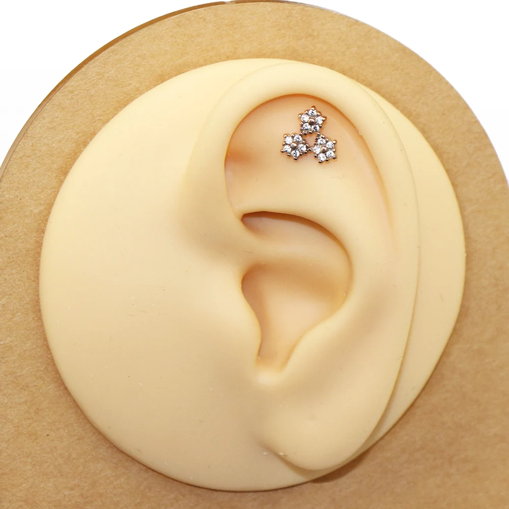 1 قطعة الجراحية الصلب 16 جرام Labret الدائري تشيكوسلوفاكيا زهرة الشفاه مسمار ميدوسا مونرو ثقب اللولب الغضروف الزنمة الفصوص قرط الاذن المرصع #5