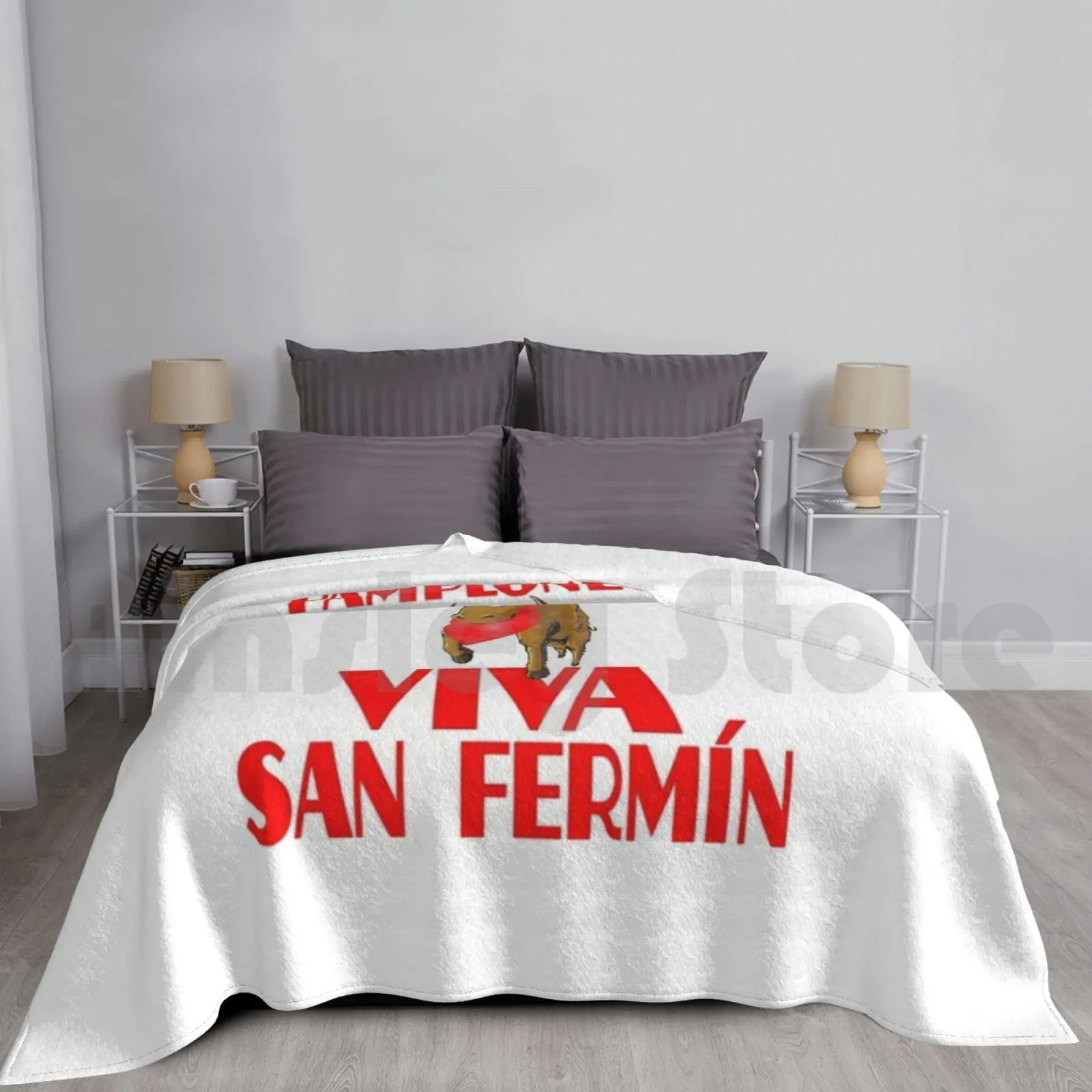 Pamploneses Viva San Fermín Fun Designs Of Pamplona In Sanfermines Blanket Fashion Custom San Fermin San Fermín Festival